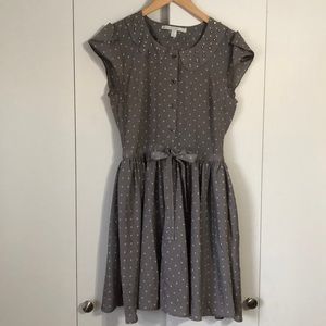 Pink and Gray Polka dot Dress